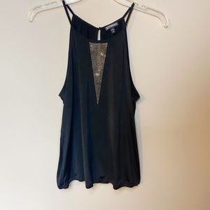 Express black with sequined detail tank top